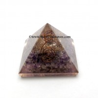 Amethyst Orgone Pyramid With Copper Wrrapped Crystal Point